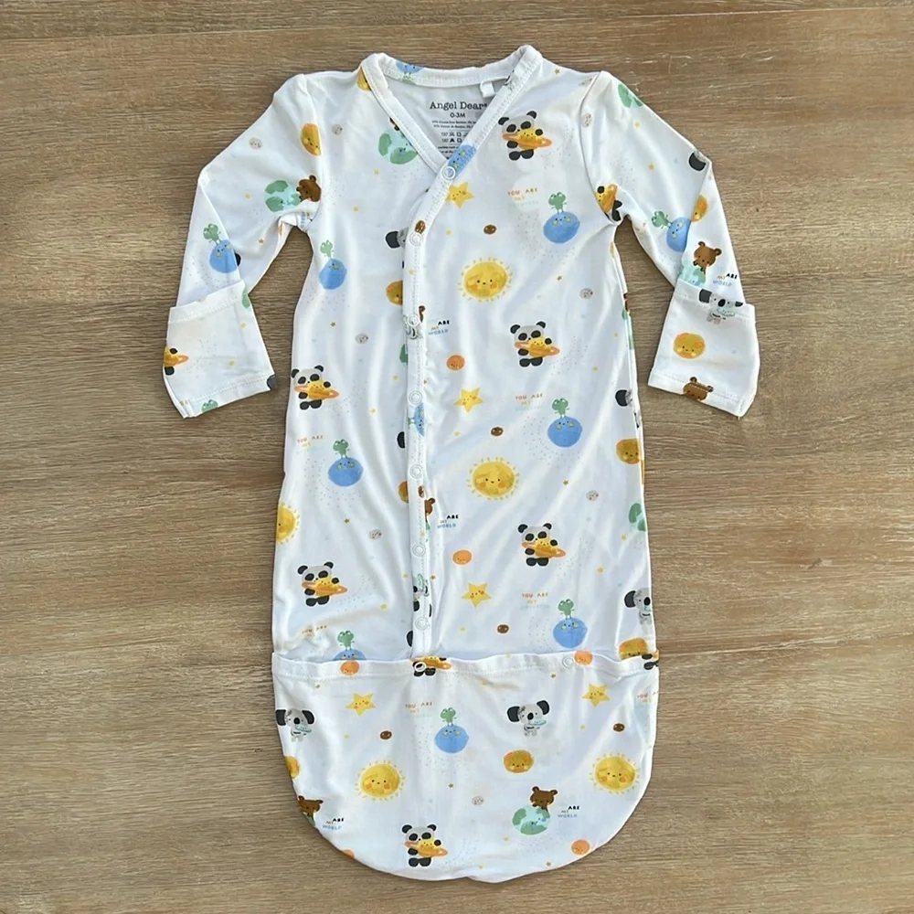 Angel Dear Baby Boy Girl Bamboo Bundle Gown Solar System Animal Space 0-3 months